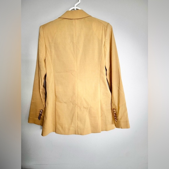 Veronica Beard Nisha Boyfriend Blazer Jacket Double Breasted Yellow Size O EUC - Picture 6 of 6